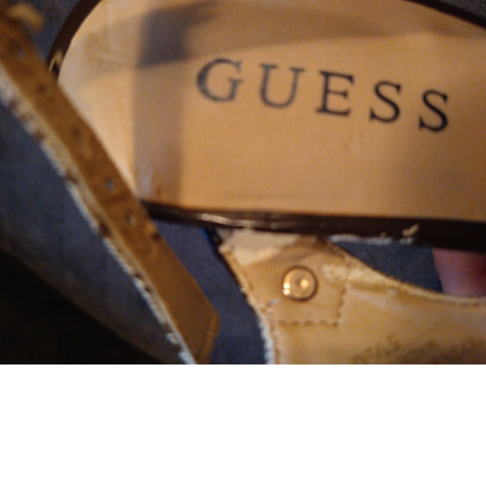 GUESS BROWN STILETTO HEALS - SLING BACK - CUTE - SIZE 5.5 - Picture 9 of 12